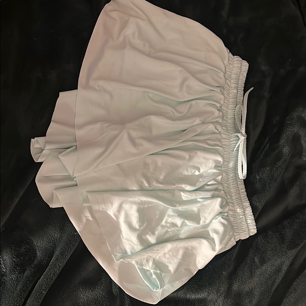 Light Blue Elastic Waist Shorts